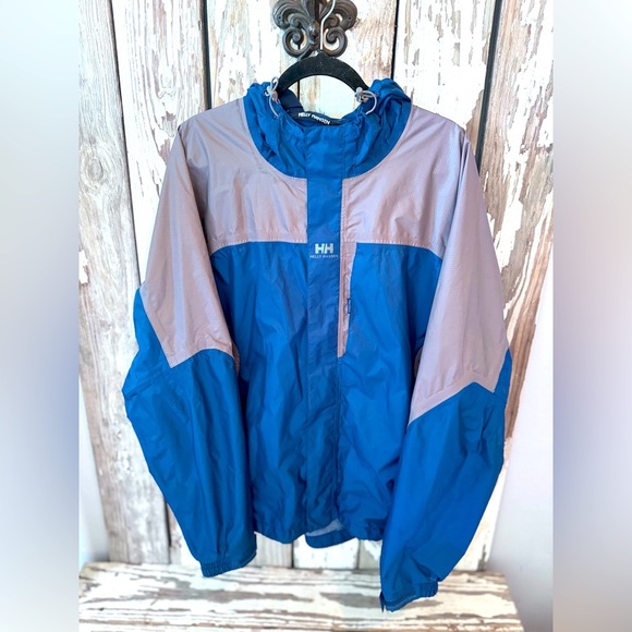 HELLY HANSEN Watertight Technology Jacket Blue/ Gray Size Large Packable - Picture 1 of 15
